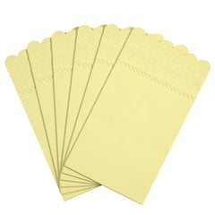 3 Ply Buttercup Yellow Scalloped Napkins - 20 Ct.