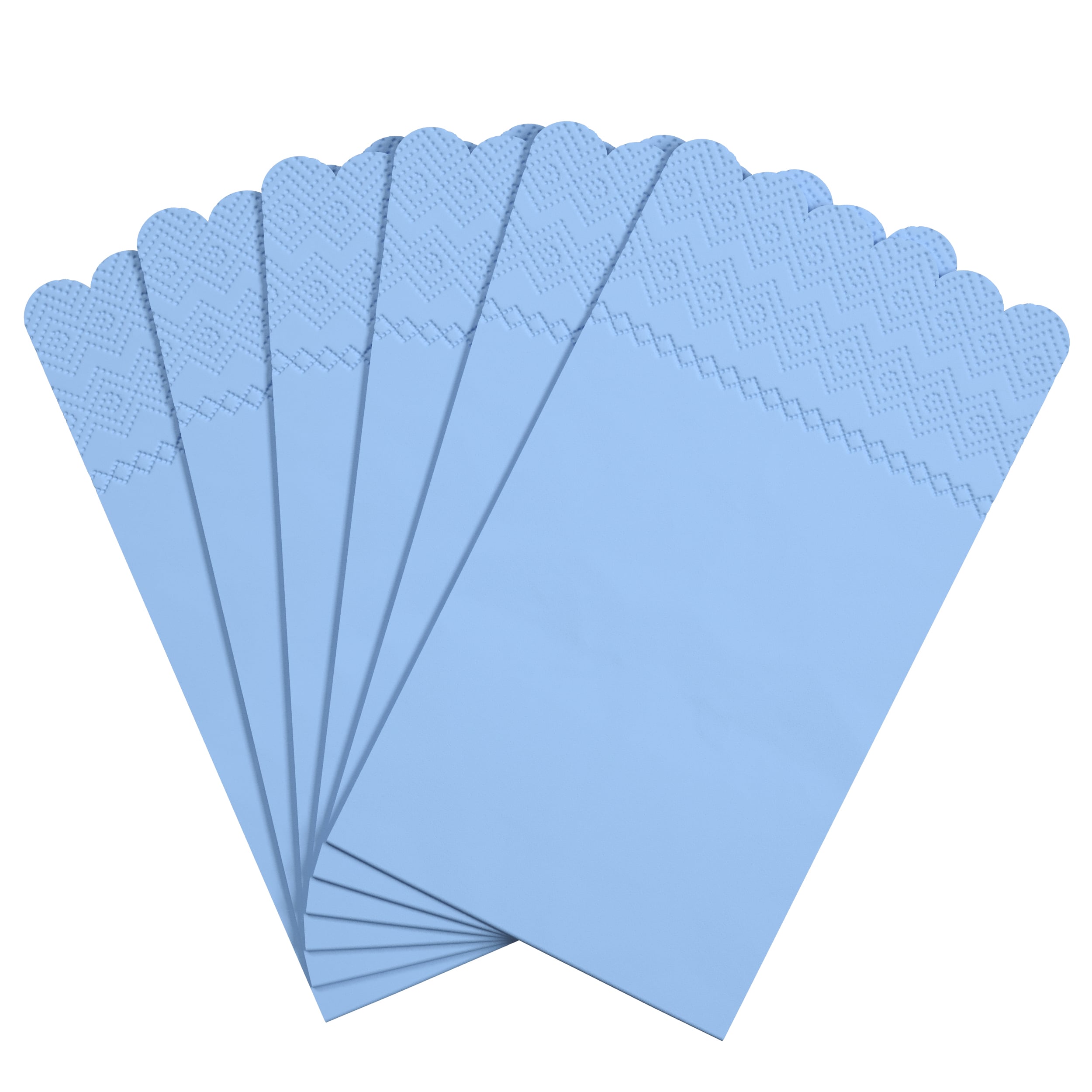 3 Ply Sky Blue Scalloped Napkins - 20 Ct.