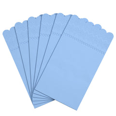 3 Ply Sky Blue Scalloped Napkins - 20 Ct.