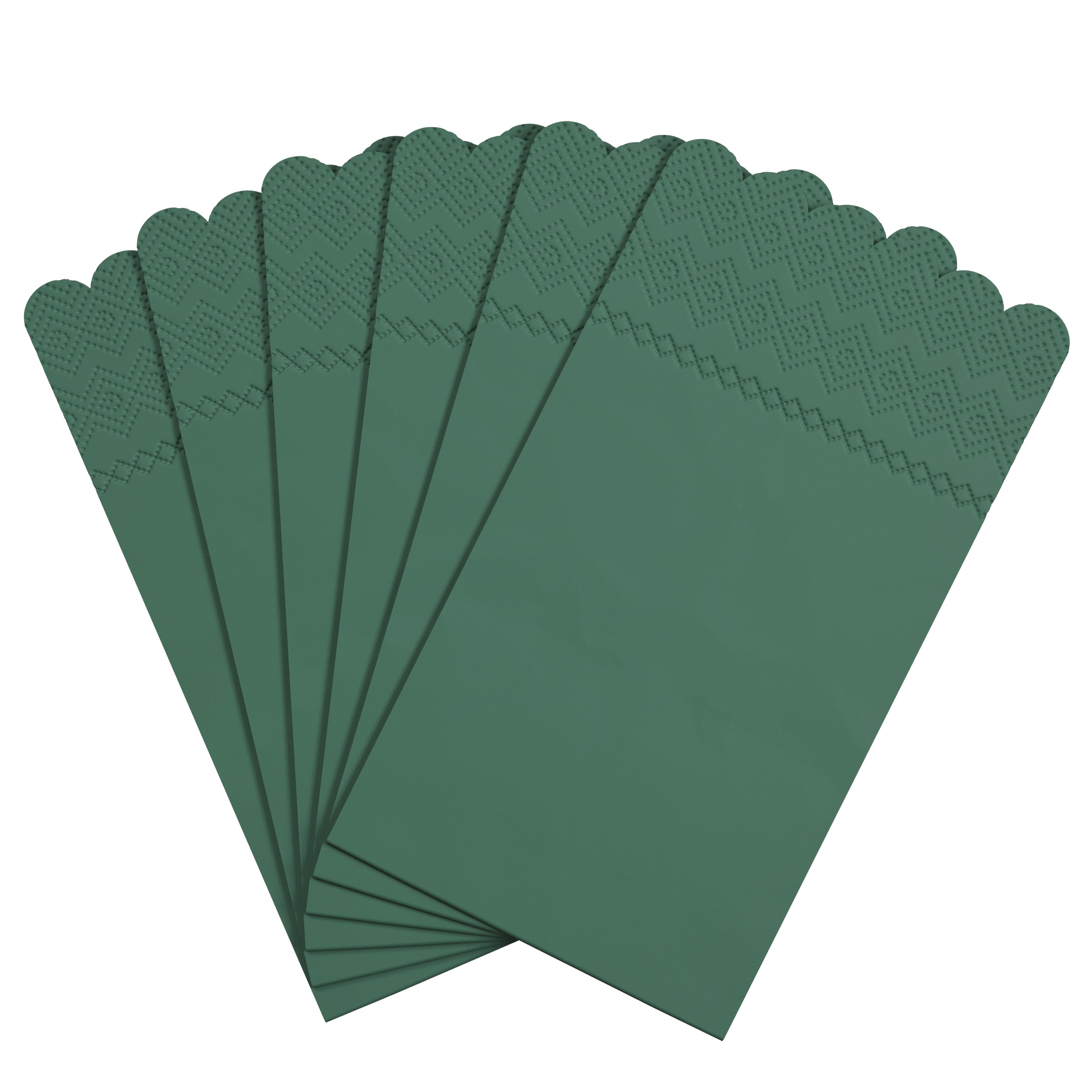 3 Ply Cypress Green Scalloped Napkins - 20 Ct.