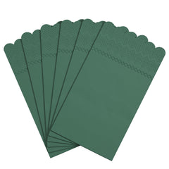 3 Ply Cypress Green Scalloped Napkins - 20 Ct.