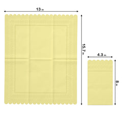 3 Ply Buttercup Yellow Scalloped Napkins - 20 Ct.