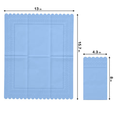 3 Ply Sky Blue Scalloped Napkins - 20 Ct.