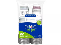 Dixie To Go 12 Oz. Cups With Lids 1 Bag of 60 Count