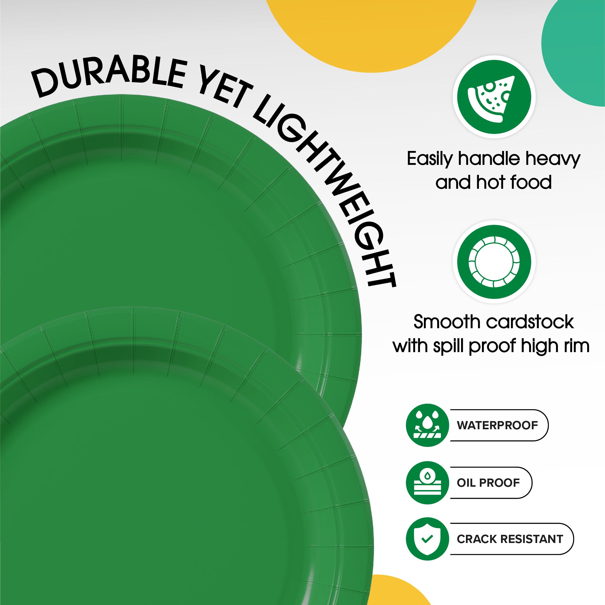 7 in. Emerald Green Paper Plates | 100 Count
