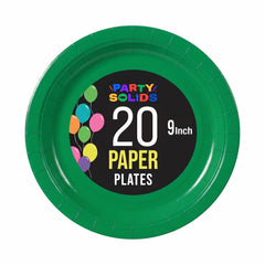 9 In. Emerald Green Paper Plates - 20 Ct.