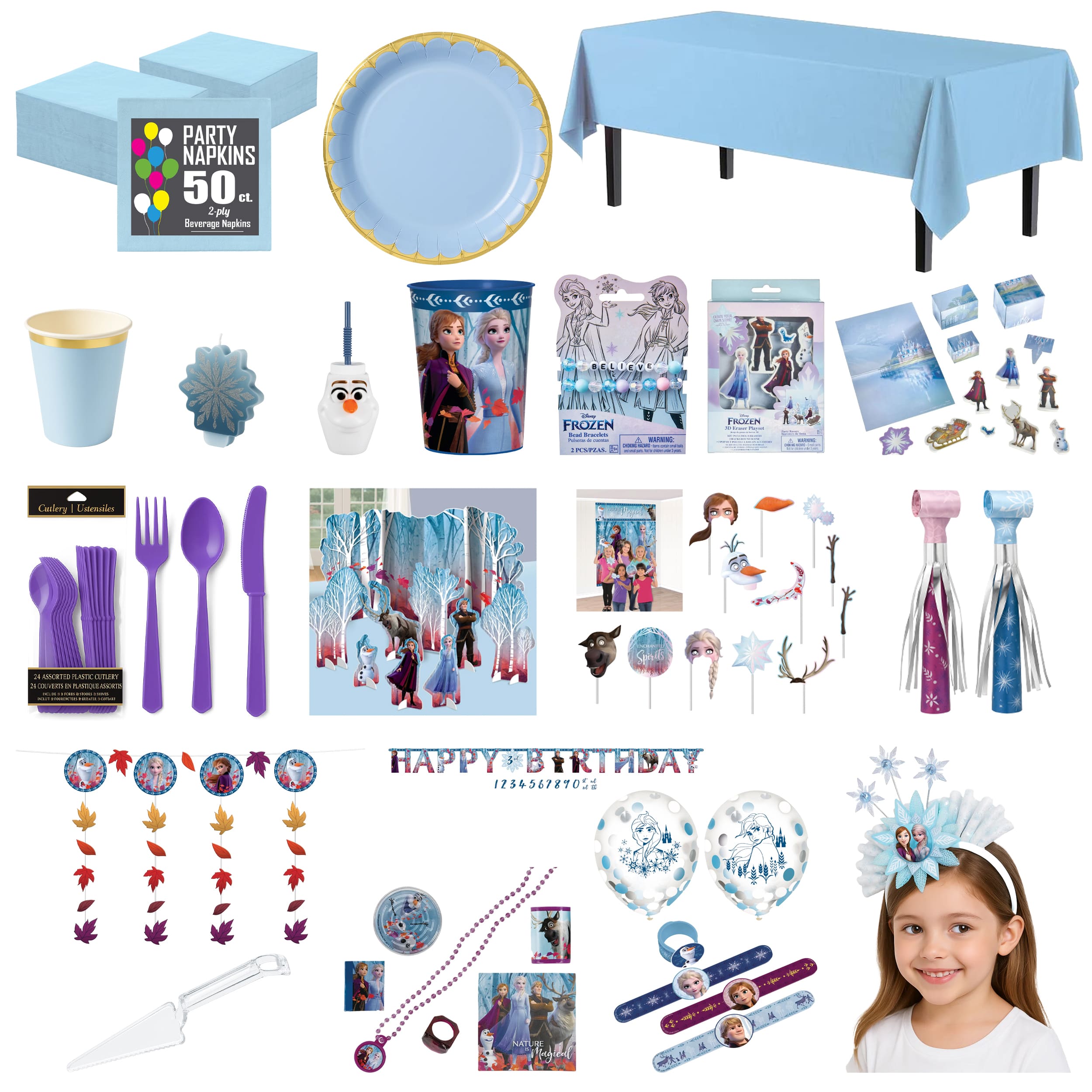 Frozen Birthday Party Deluxe Kit - For 8 Guests