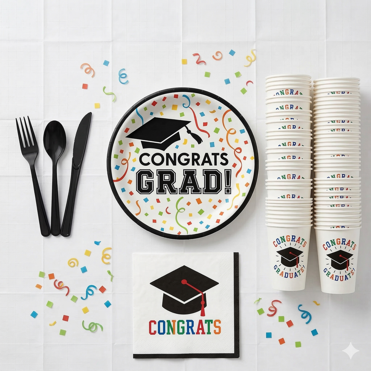 Bright & Bold "Congrats Grad" Party Kit - For 20 Guests