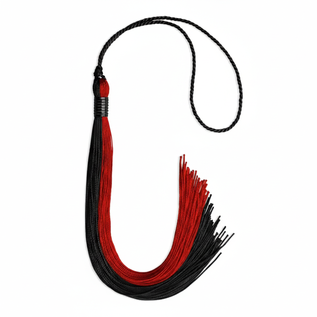 Red and Black Graduation Cap Tassel Banner