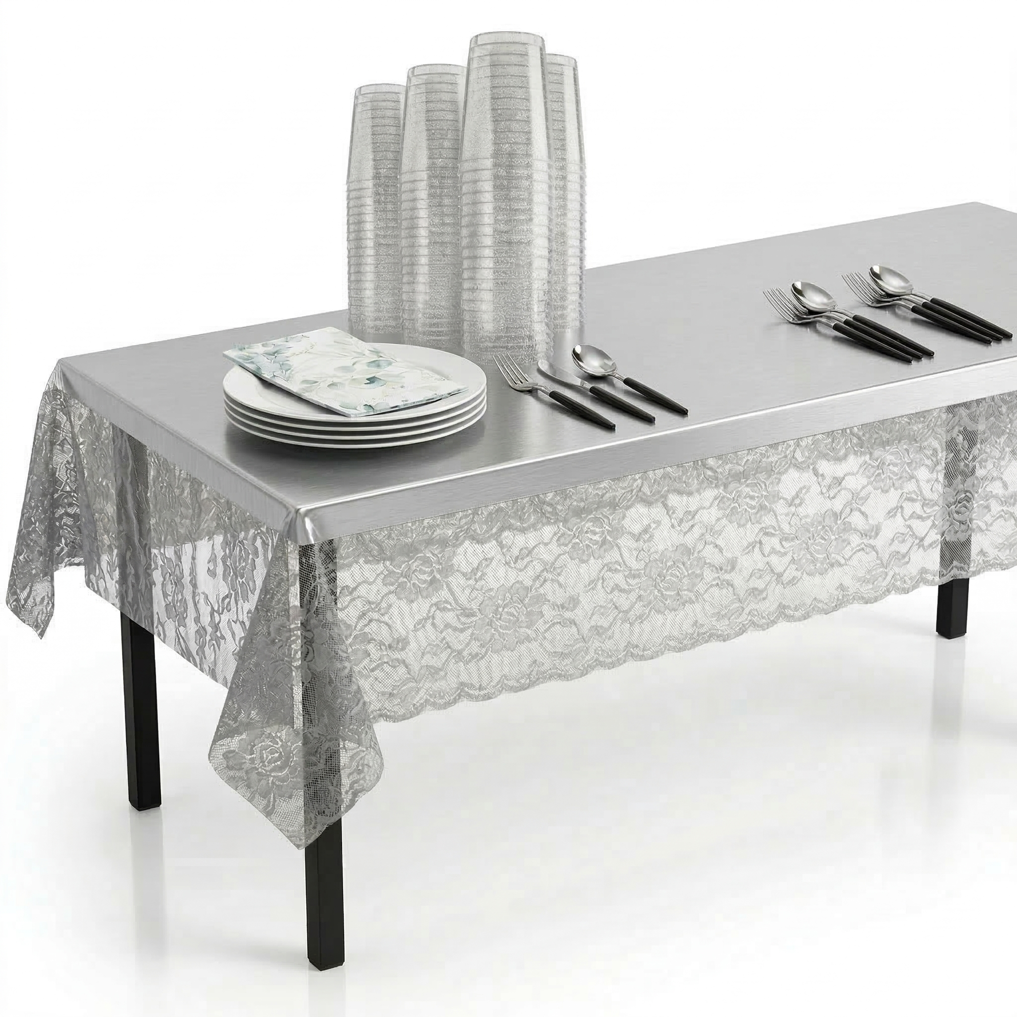 121 Pcs Silver Elegance Party Kit | For 20 Guests