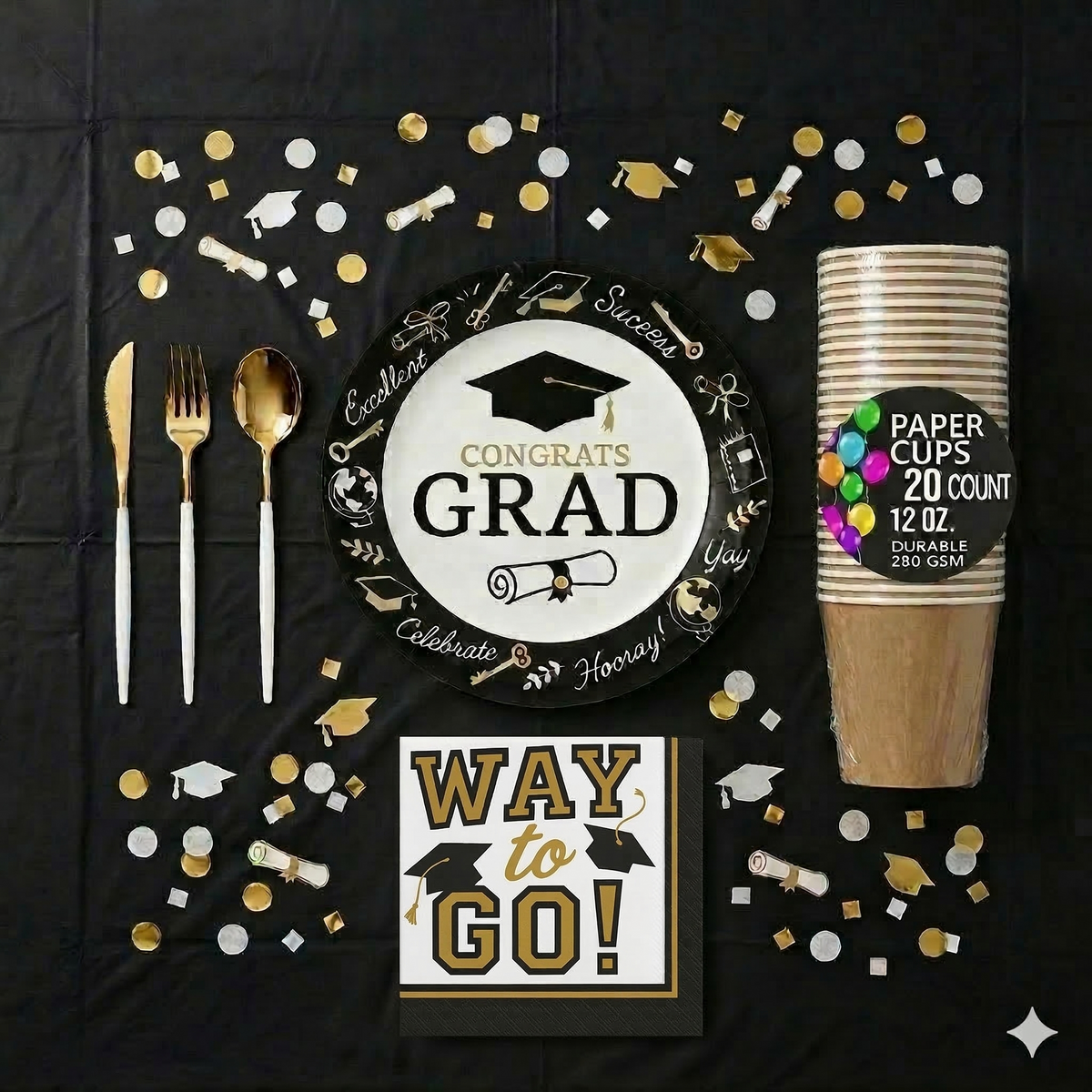 Gold Standard "Congrats Grad" Party Kit | For 20 Guests