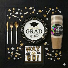 Gold Standard "Congrats Grad" Party Kit | For 20 Guests