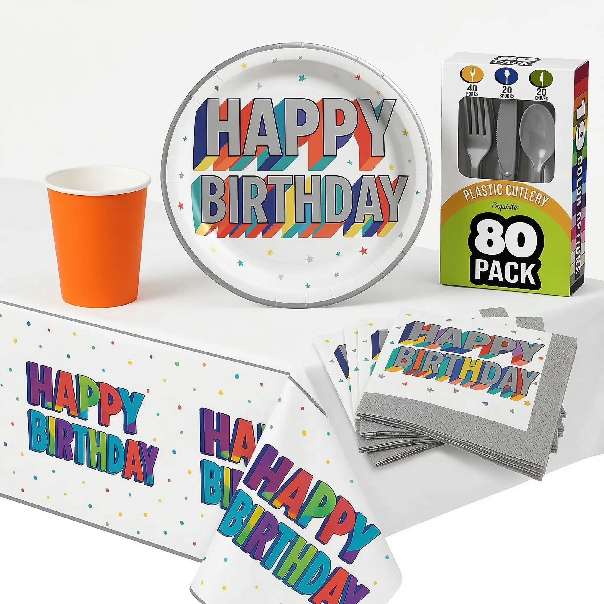 157 Pcs Vibrant Birthday Party Kit | For 20 Guests