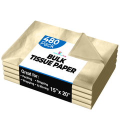 Gold Tissue Paper 15 In. x 20 In. | 480 Sheets