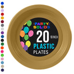10 in. Gold Plastic Plates | 20 Ct.