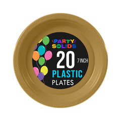 7 in. Gold Plastic Plates | 20 Ct.