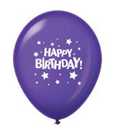 8ct, 12" Happy Birthday Lavender Balloon