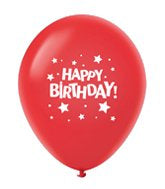 8ct, 12" Happy Birthday Red Balloon