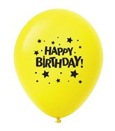 8ct, 12" Happy Birthday Yellow Balloon