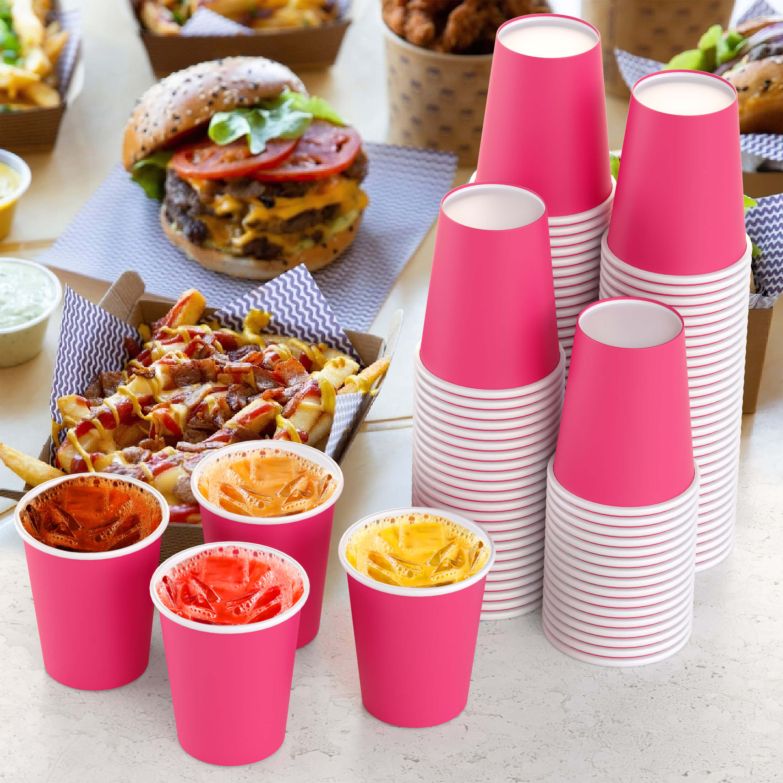 Little Gym - 9 Oz. Cerise Paper Cups - 100 Ct.