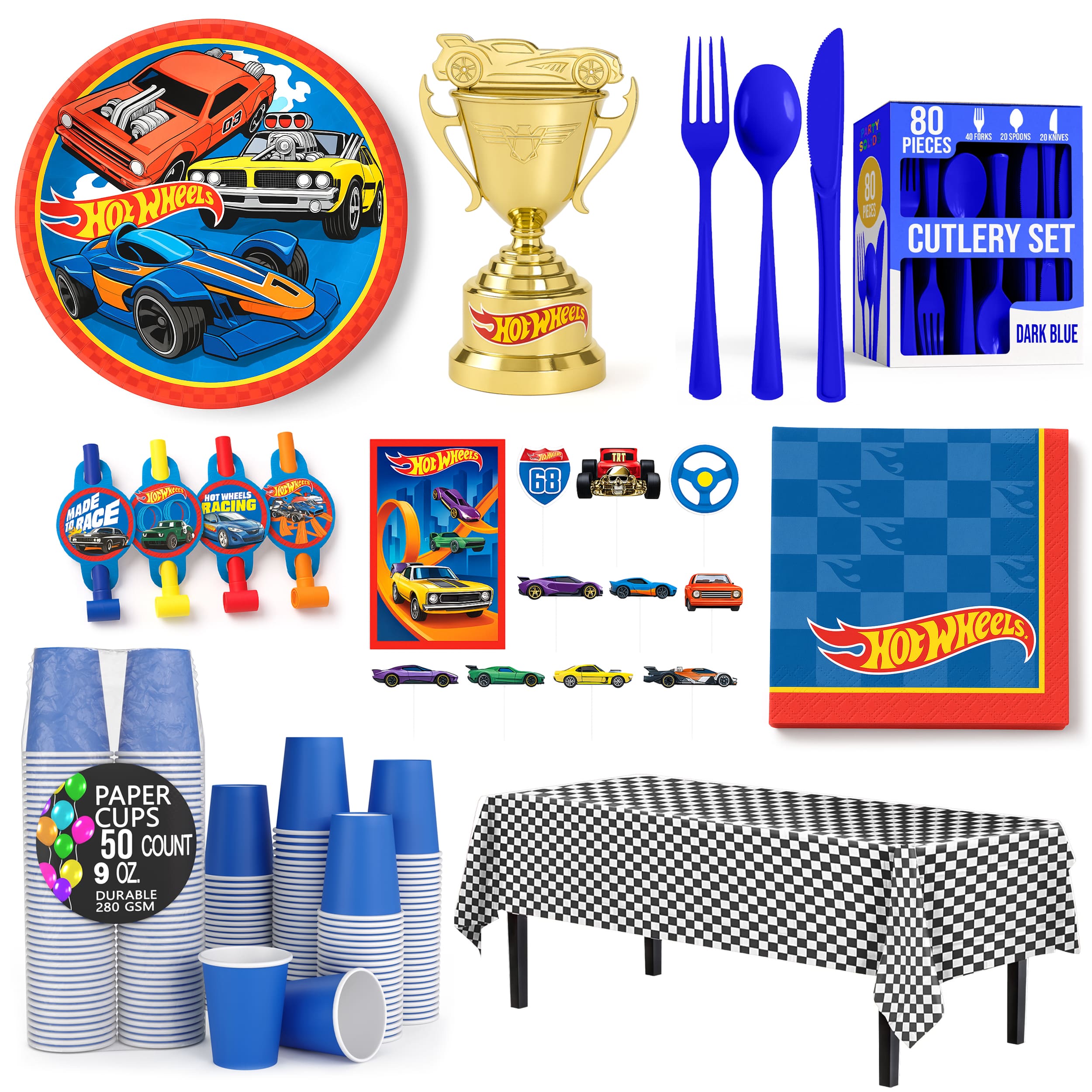 Hot Wheels Birthday Party Mid Kit - For 8 Guests