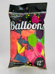 Little Gym - 12 In. Assorted Glow Bulk Pack Latex Balloons | 72 Count