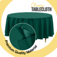 Premium Round Dark Green Plastic Table Cover | 84 in. | Case of 96