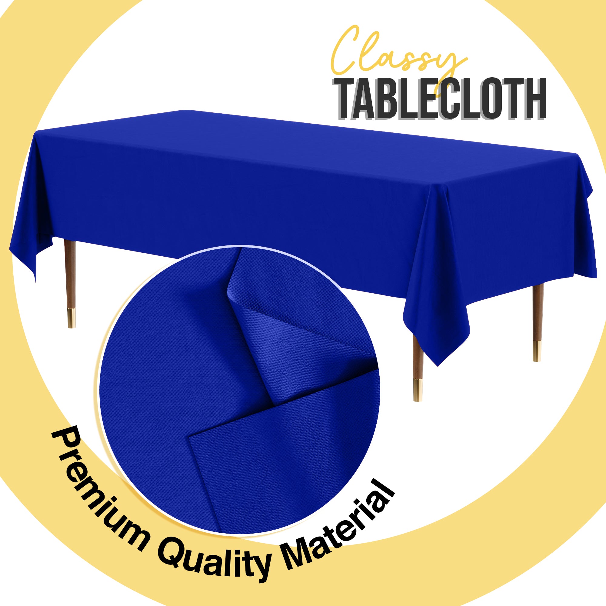 Premium Dark Blue Plastic Table Covers | 6 Pack | 54 in. x 108 in.