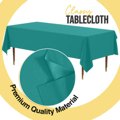 Premium Teal Plastic Table Covers | 6 Pack | 54 in. x 108 in.