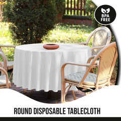 Premium 60" Round White Table Cover