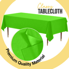 Premium Lime Green Plastic Table Covers | 6 Pack | 54 in. x 108 in.