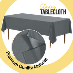 Premium Silver Plastic Table Covers | 6 Pack | 54 in. x 108 in.