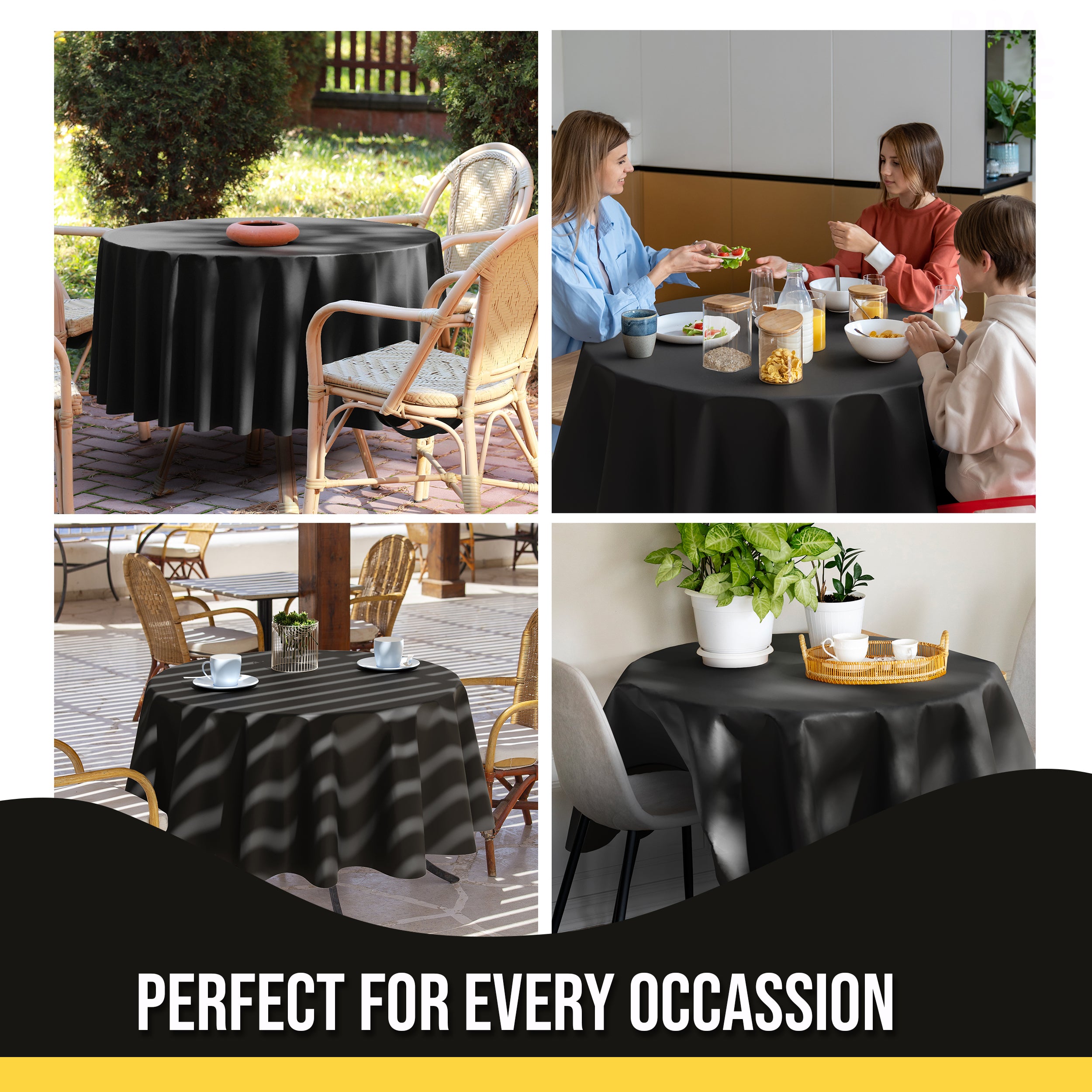 Premium Black Table Cover 70" x 70"