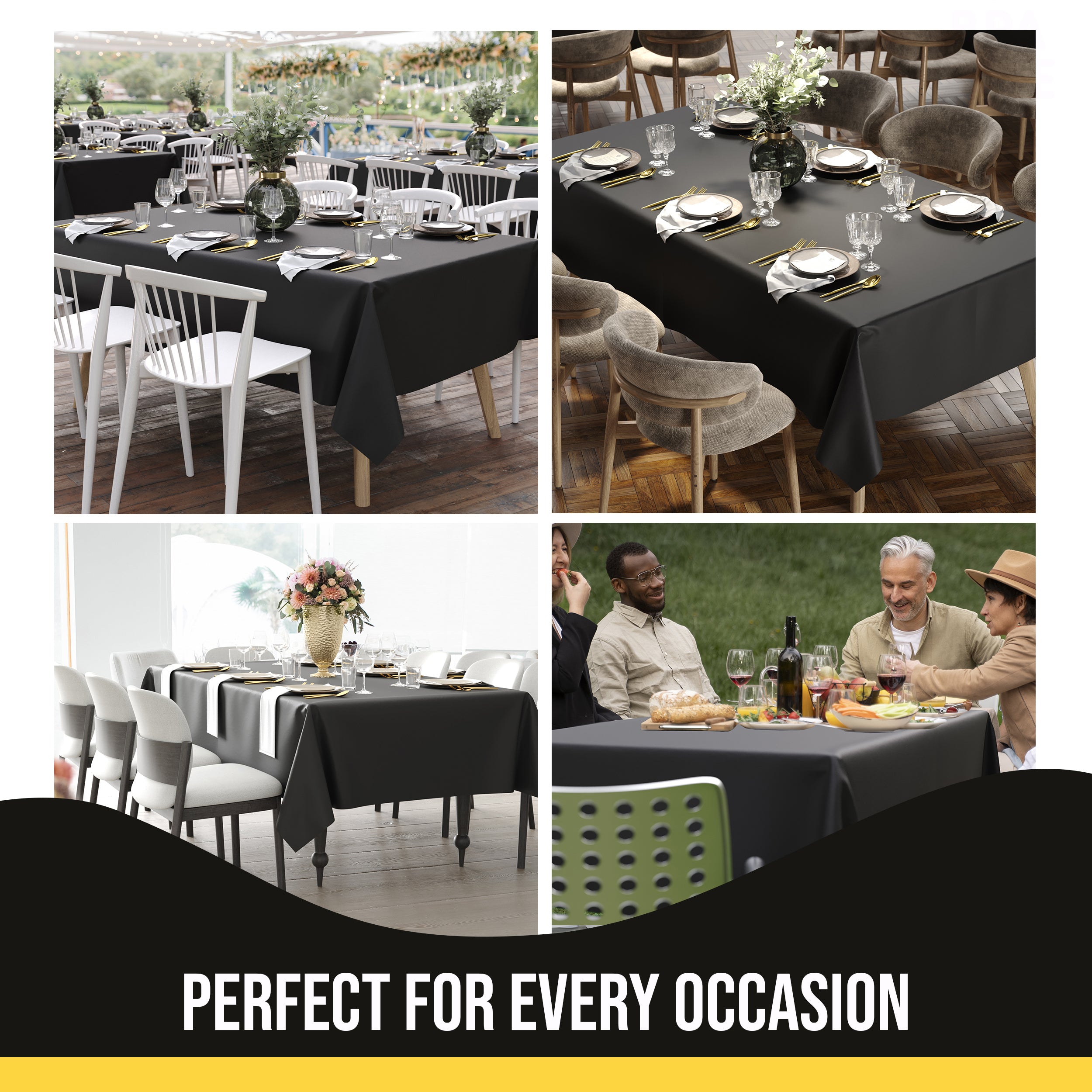 Premium Black Table Cover 60" x 85"