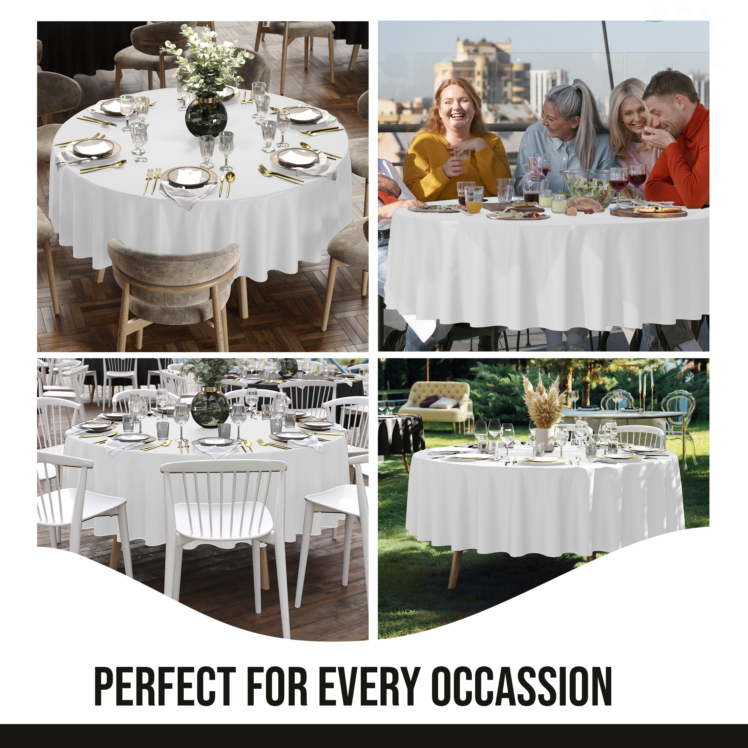 Premium White Table Cover 52" x 52"