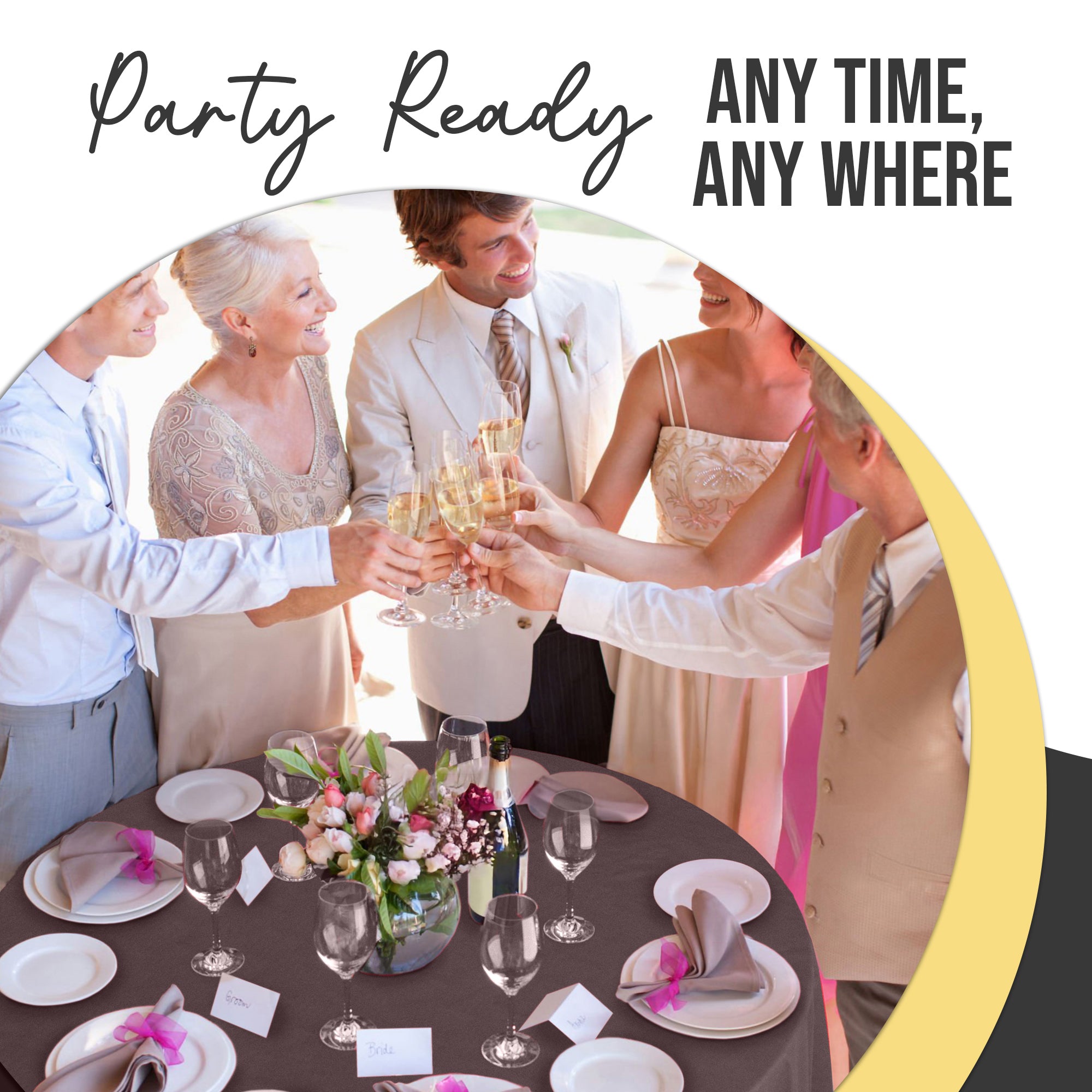 Premium Round Brown Plastic Table Cover | 84 in. | Case of 96