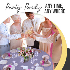 Premium Round Lavender Plastic Table Cover | 84 in. | Case of 96