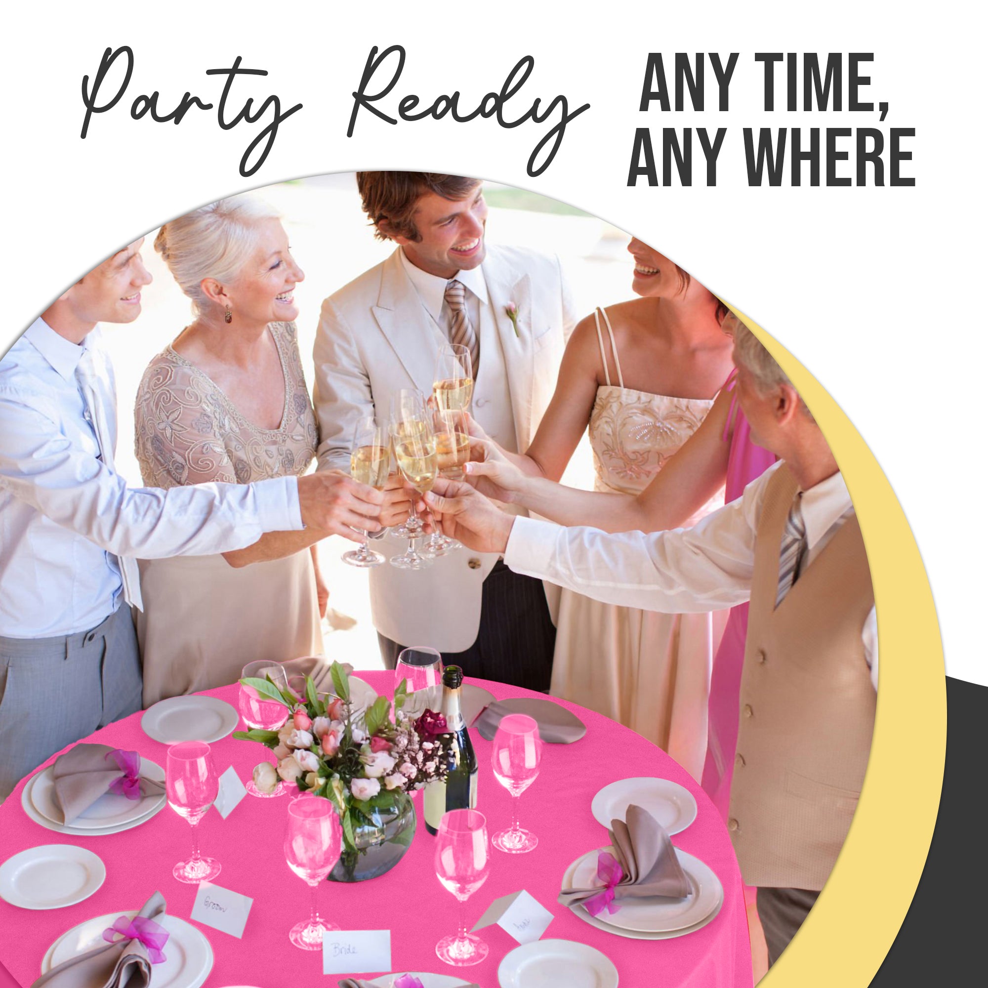 Premium Round Cerise Plastic Table Cover | 84 in. | Case of 96