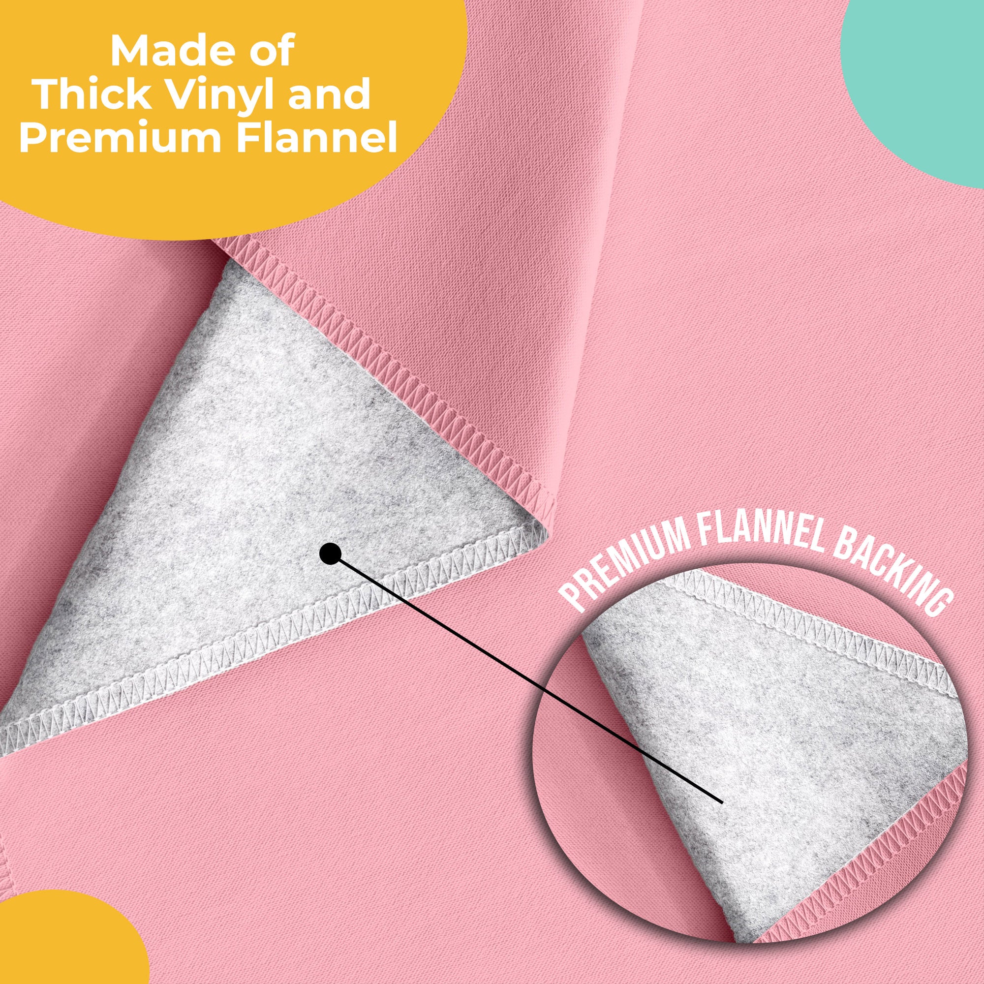 Pink Flannel Backed Plastic Table Cover 54 in. x 70 in.