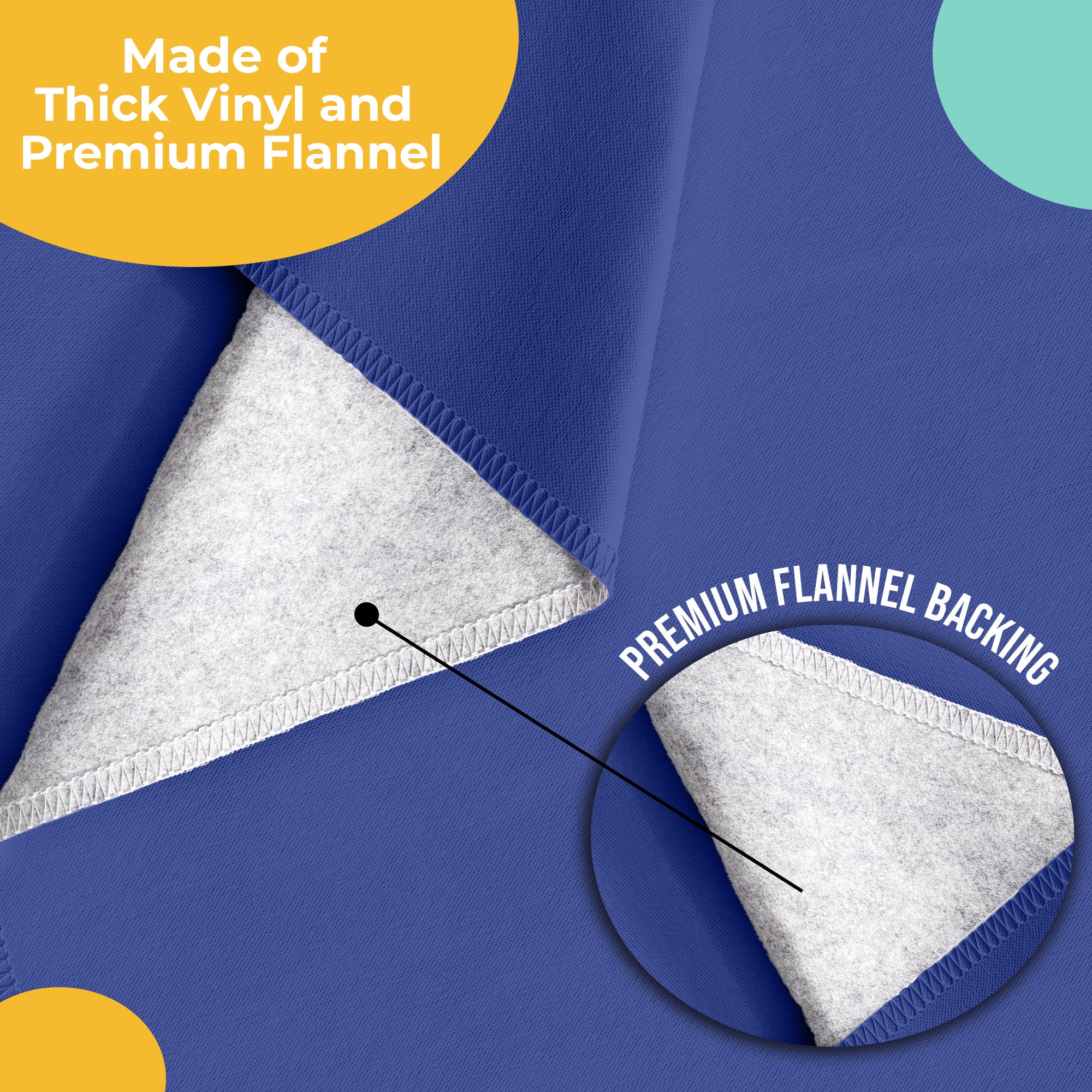 Dark Blue Flannel Backed Plastic Table Cover 54 in. x 70 in.