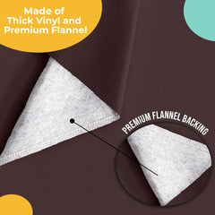 Brown Flannel Backed Plastic Table Cover 54 in. x 108 in.