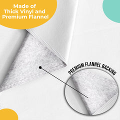 White Flannel Backed Plastic Table Cover 70 in. Round