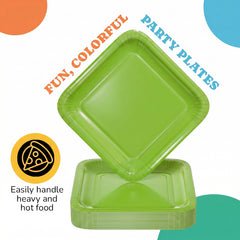 7 In. Lime Square Paper Plates - 20 Ct.