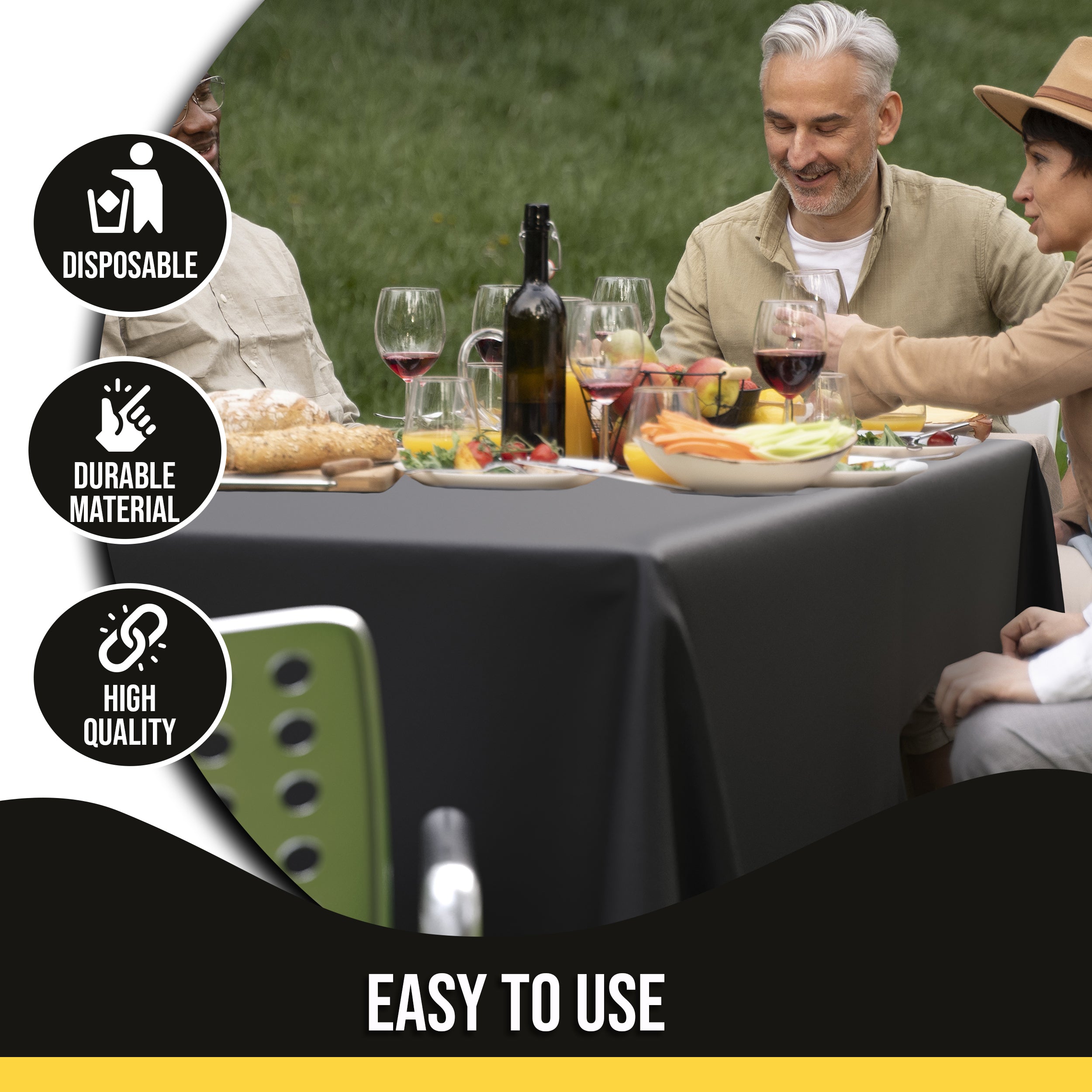 Premium Black Table Cover 60" x 85"