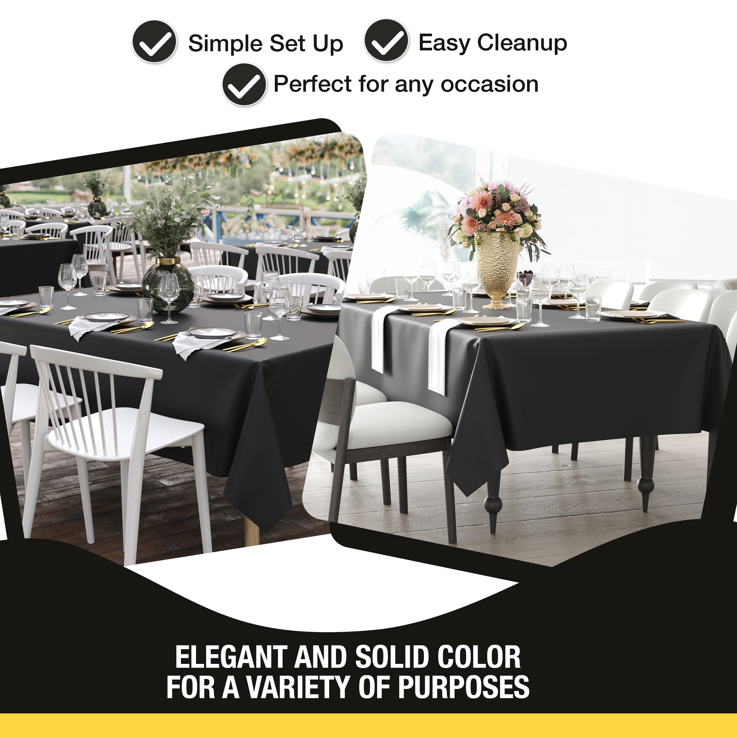 Premium Black Table Cover 60" x 85"