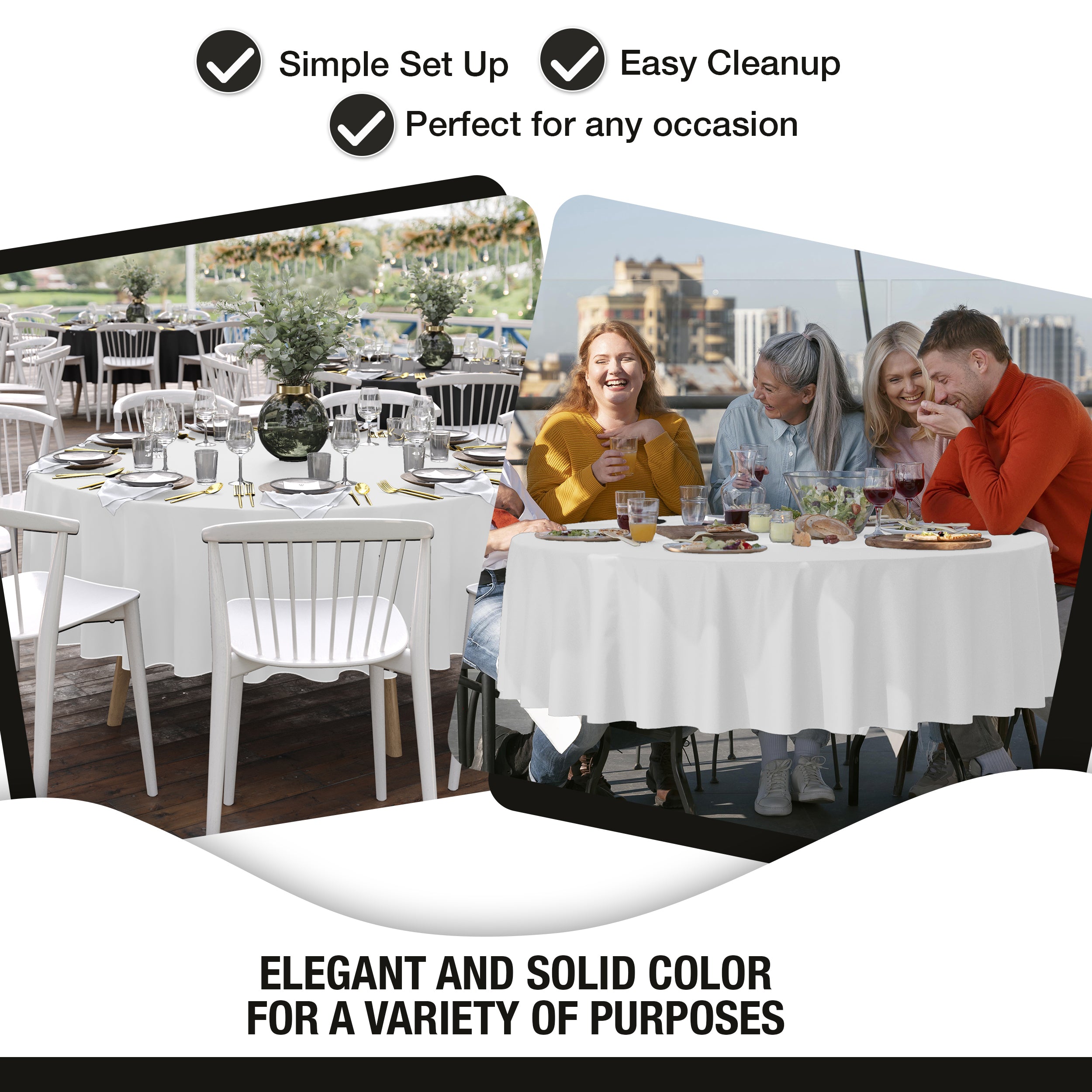 Premium White Table Cover 52" x 52"