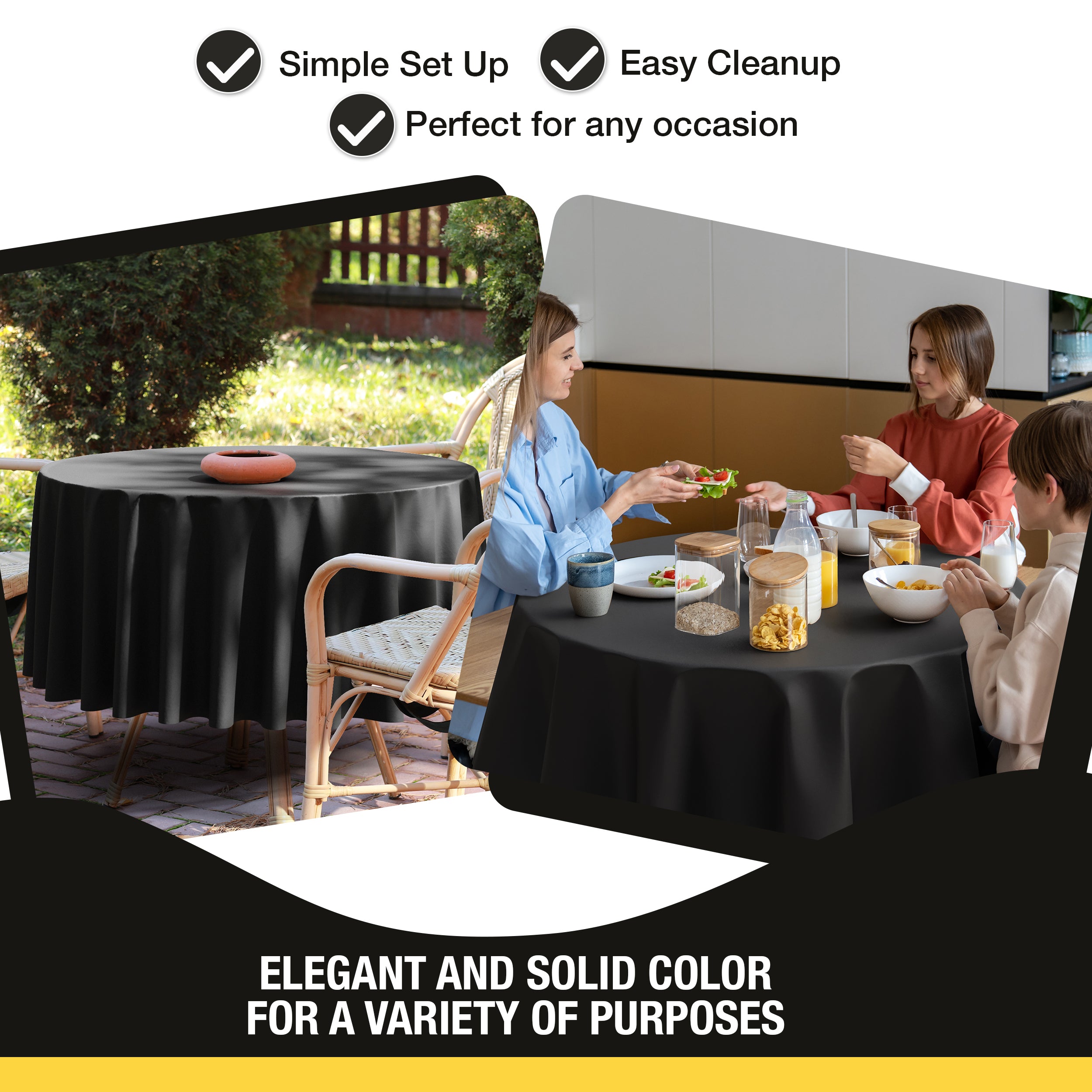 Premium Black Table Cover 52" x 52"