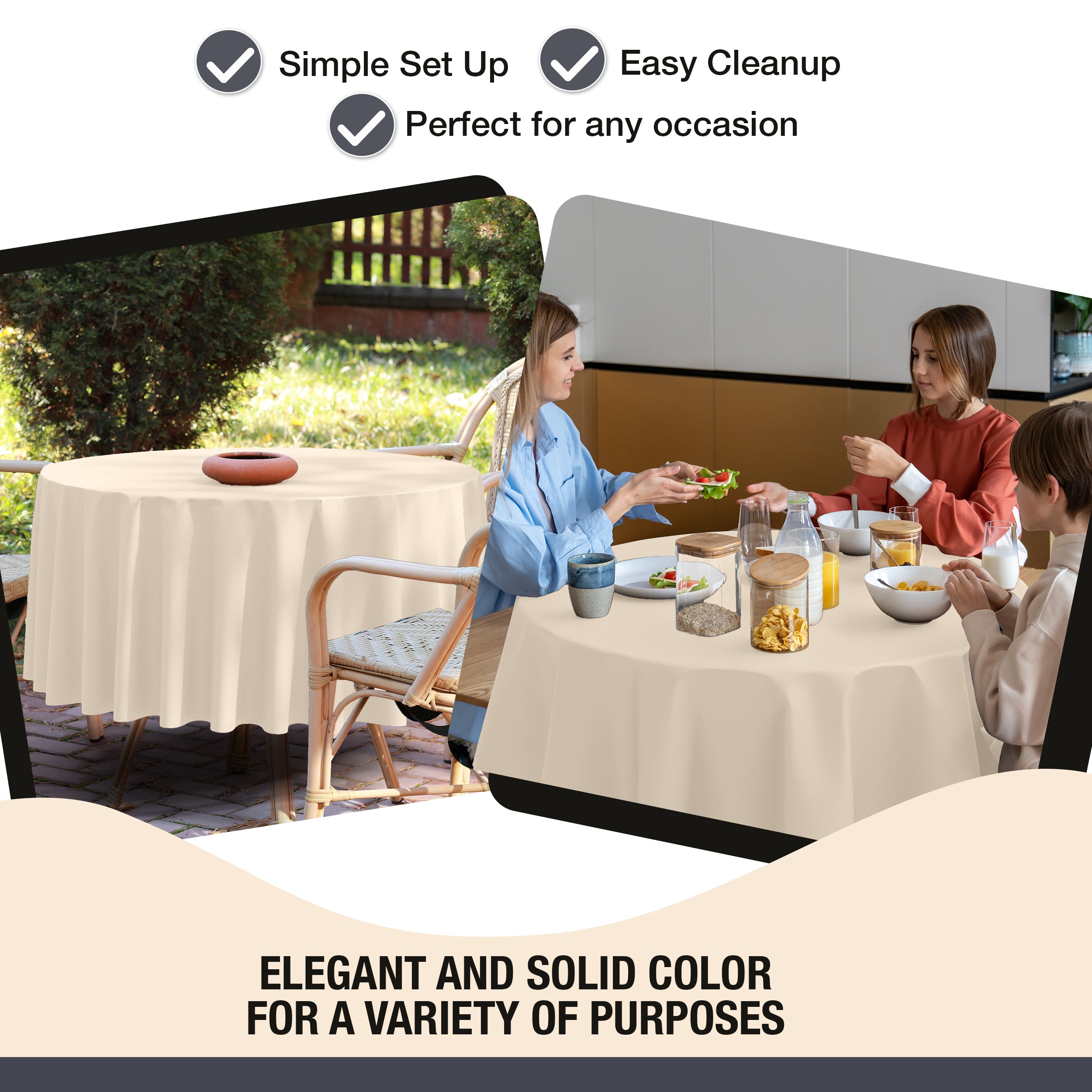 Premium Ivory Table Cover 85" x 85"