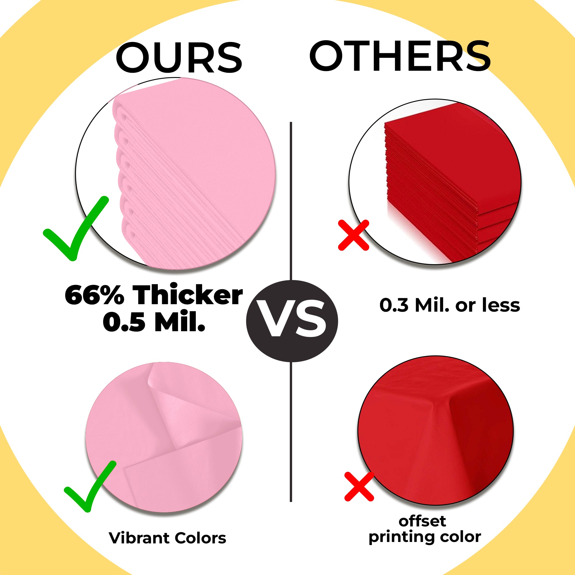 Premium Pink Plastic Table Covers | 6 Pack | 54 in. x 108 in.