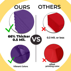 Premium Purple Plastic Table Covers | 6 Pack | 54 in. x 108 in.